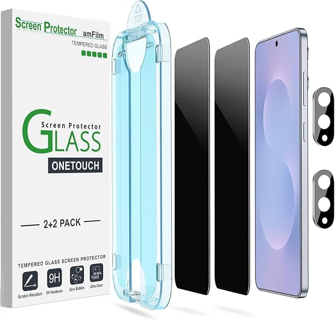 amFilm Auto-Alignment OneTouch Privacy Screen Protector for Samsung Galaxy S25 Edge